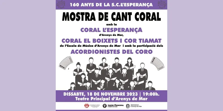 La Societat Coral l'Esperança celebra els 160 anys amb la Mostra de Cant Coral