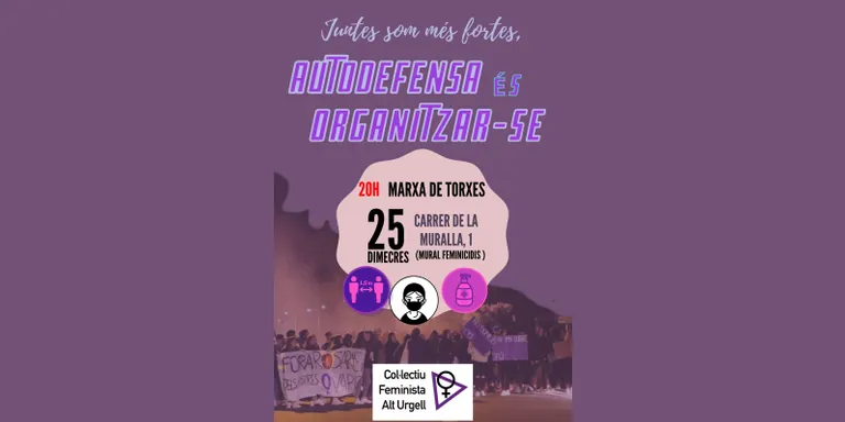 El Col·lectiu Feminista de l'Alt Urgell organitza una marxa de torxes pel 25-N