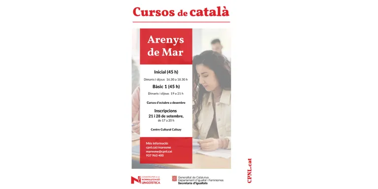 Arenys fa dos cursos de català dirigits a les persones que volen aprendre la llengua