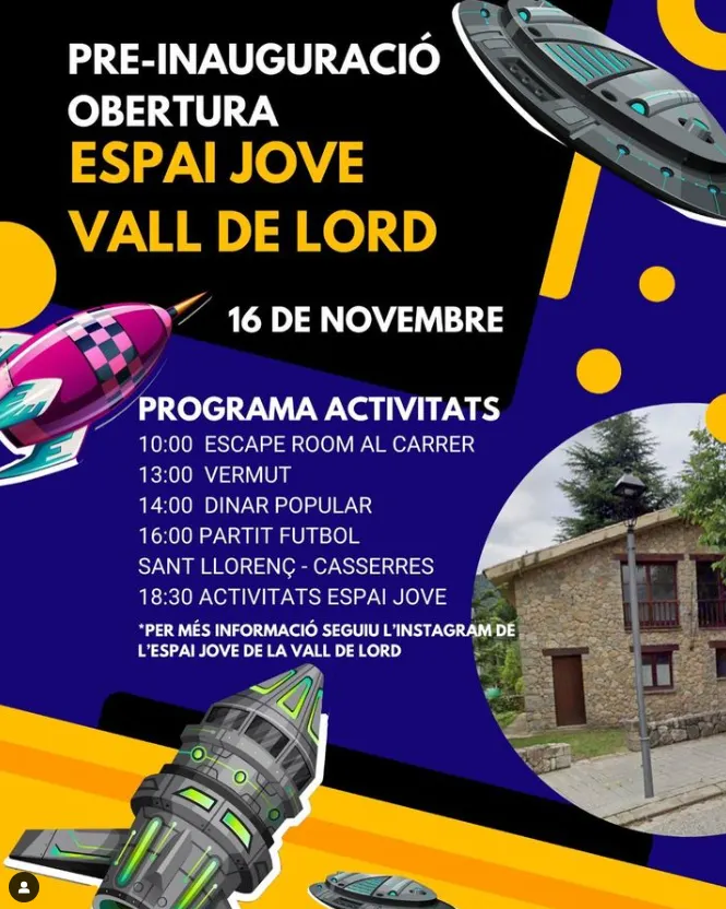 Aquest dissabte s'estrena el nou Espai Jove de la Vall de Lord amb un escape room al carrer obert a tothom