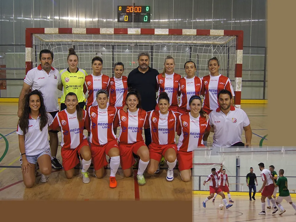 Fotomuntatge amb l'equip femení i una imatge del masculí en aquesta temporada