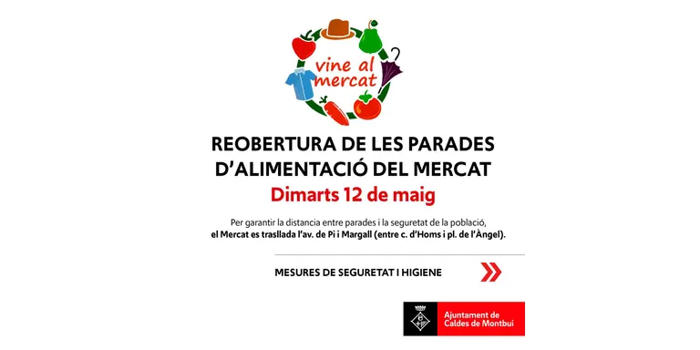 Demà dimarts torna el mercat municipal amb canvis provisionals