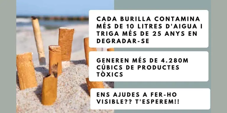 Aquest dissabte es fa una recollida de burilles dins dels actes de la Setmana sense Fum