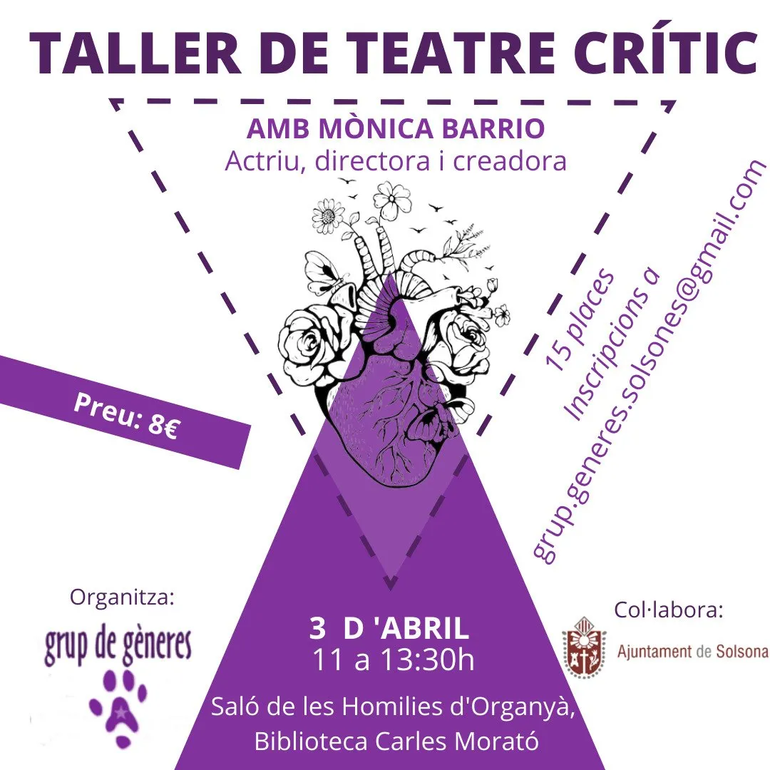 El Grup de Gèneres organitza per diumenge un taller de teatre crític amb perspectiva feminista