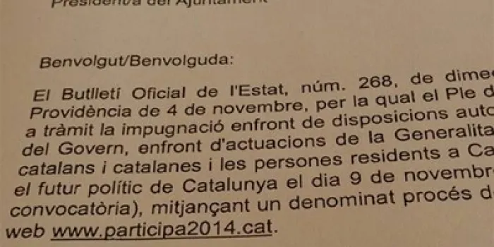 L'Ajuntament rep una nova carta "intimidatòria" de la delegada del govern, Maria de los Llanos de Luna