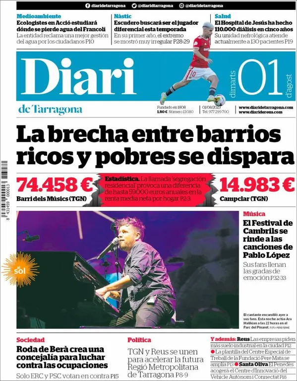 Consulta les portades dels diaris d'aquest 1 d'agost