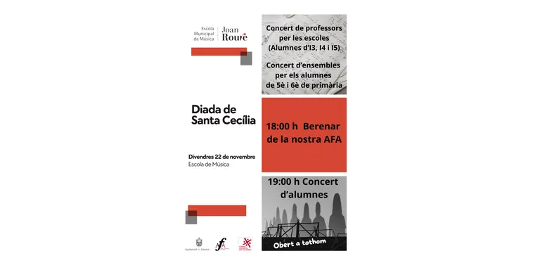 L'Escola Municipal de Música Joan Roure celebra demà la festivitat de Santa Cecília