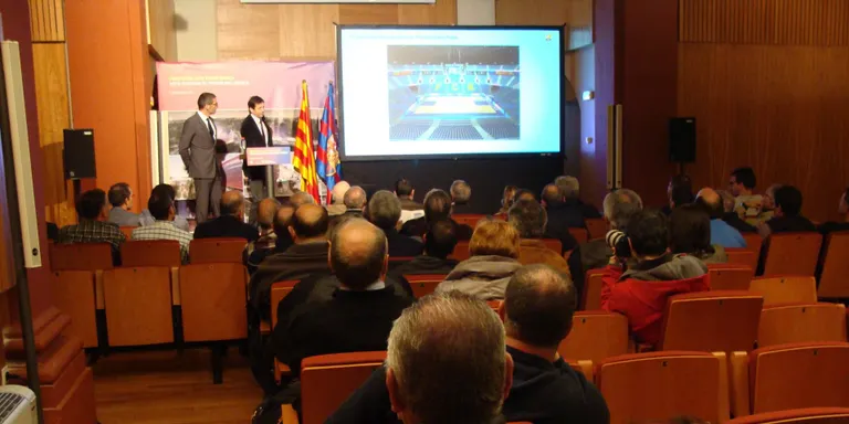 Expectació en la presentació a la Seu del projecte Espai Barça