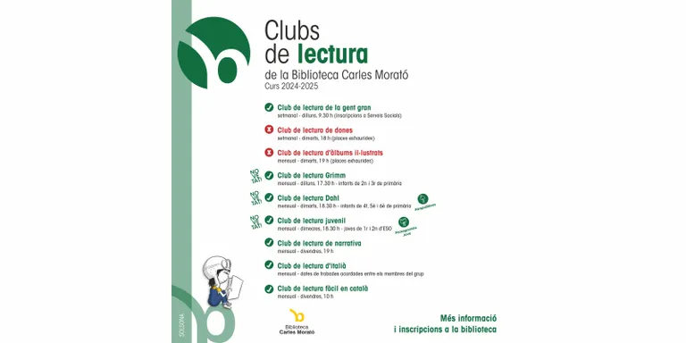 La Biblioteca Carles Morató posa en marxa tres nous clubs de lectura per a infants i joves
