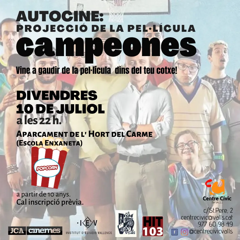 La pel·lícula Campeones es podrà veure aquest divendres a Valls en format Autocine