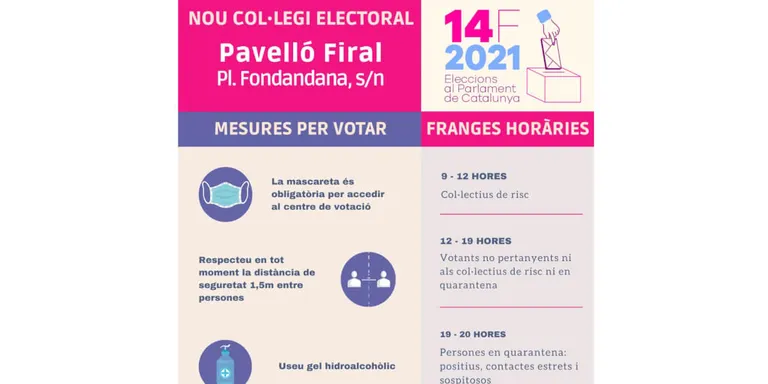 El pavelló firal acollirà el col·legi electoral el proper diumenge, 14 de febrer