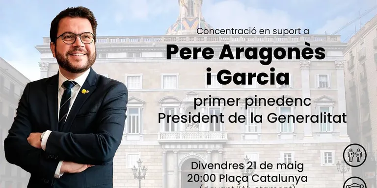 Acte en reconeixement a Pere Aragonès com a primer pinedenc President de la Generalitat