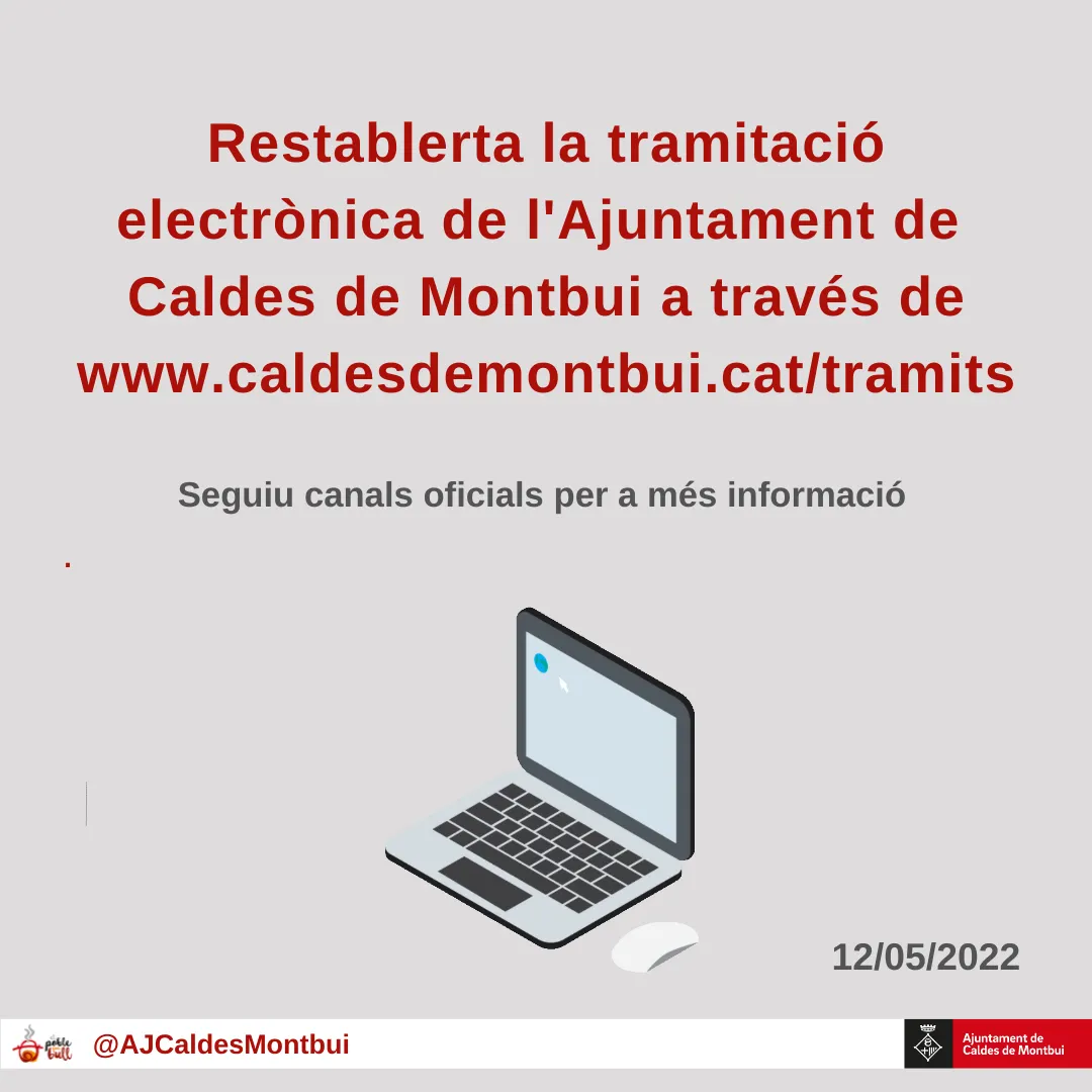 La tramitació telemàtica de l'Ajuntament de Caldes es restableix després de l'aturada causada pel ciberatac del 30 d'abril