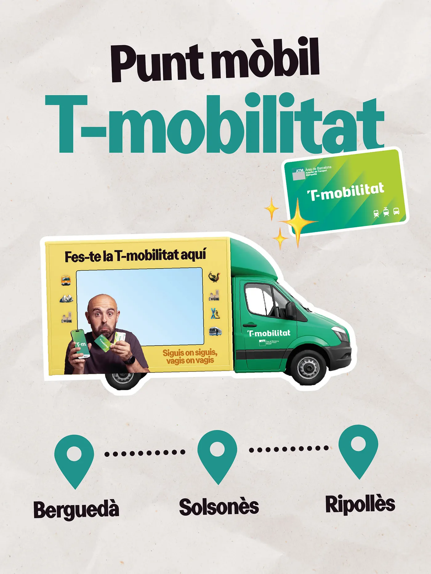 Arriba a Solsona aquest divendres un punt mòbil informatiu sobre la T-mobilitat