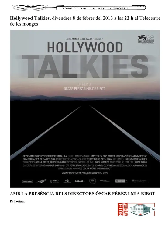 Cineclub la Seu obre una nova temporada amb 'Hollywood Talkies'
