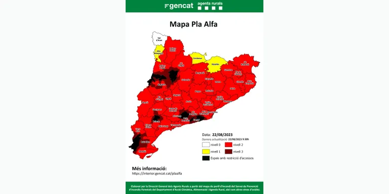 Catalunya es troba en un risc molt elevat d’incendis