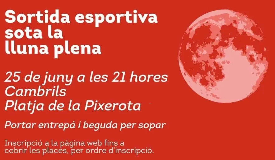 El Club de Rem Cambrils organitza una sortida esportiva sota la lluna plena