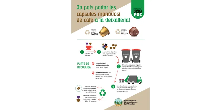 La Mancomunitat d'Escombraries de l'Urgellet facilita el reciclatge de les càpsules de cafè