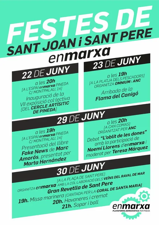 EnMarxa anuncia tot un seguit d'actes festius per Sant Joan i per Sant Pere