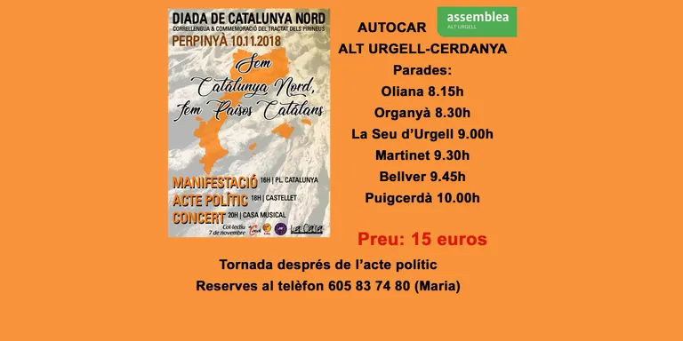 Autocar des de l'Alt Urgell per assistir a la Diada de Catalunya Nord