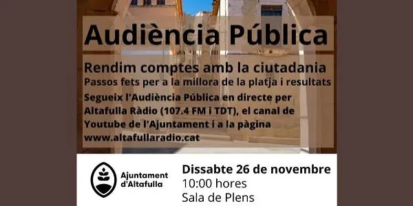 El govern d’Altafulla convoca una audiència pública dissabte per explicar a la ciutadania “tot el que s’ha fet i tot el que es farà” a la platja