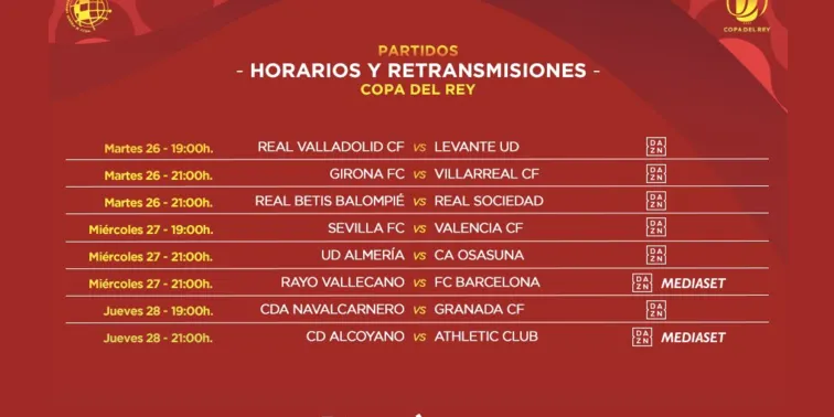 Definits els emparellaments dels vuitens de final de la Copa