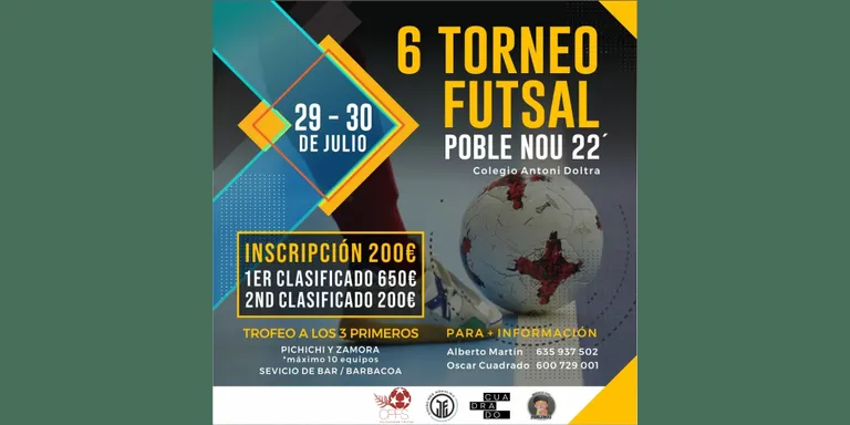 6è Torneig Futsal Poblenou 22, al col·legi Antoni Doltra, aquest divendres i dissabte