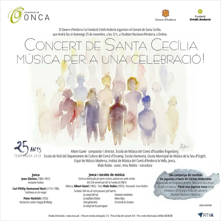 A la venda les entrades del Concert de Santa Cecília a Andorra, amb la participació de l'EMM de la Seu