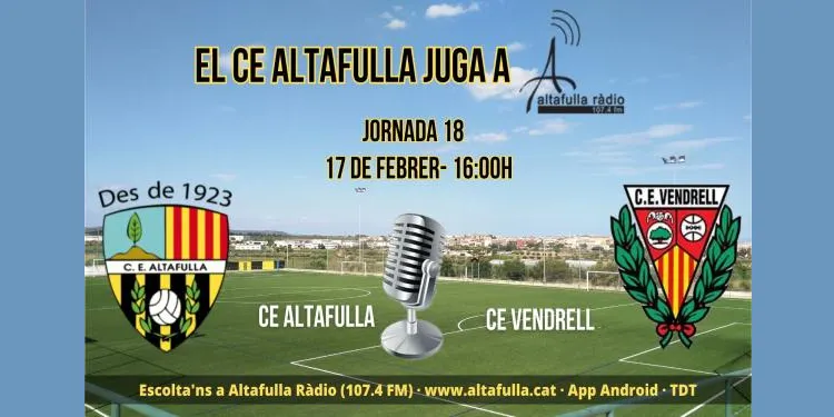 CE Altafulla – CE Vendrell: duel directe per la cinquena posició