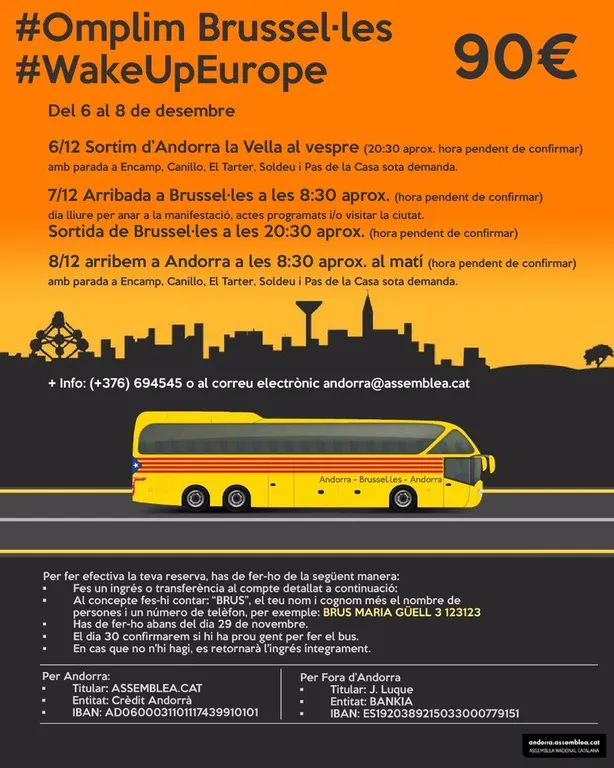 L'ANC Alt Urgell omple dos autocars per a la manifestació del 7 de desembre a Brussel·les