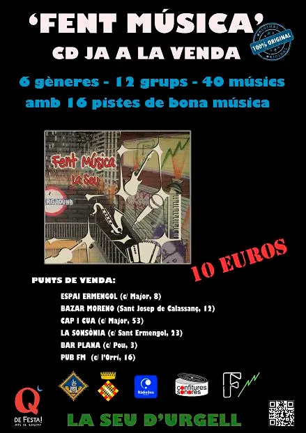 El CD 'Fent música' recopila actuacions de 12 grups i 40 músics de la Seu