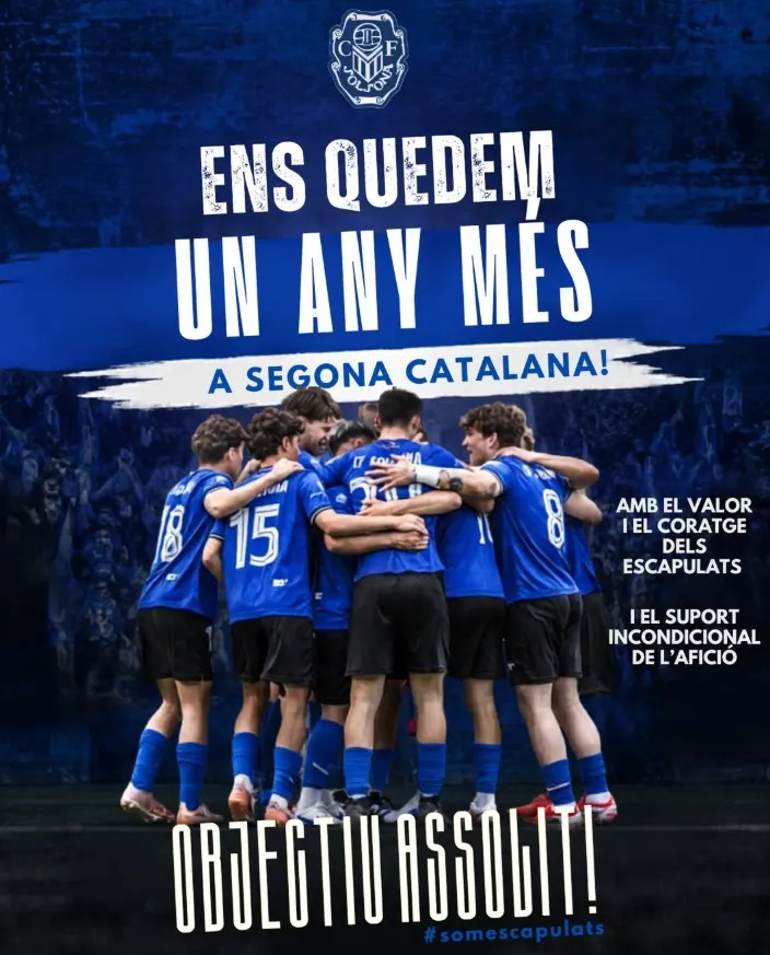 El primer equip masculí del Club Futbol Solsona certifica la permanència a Segona Catalana