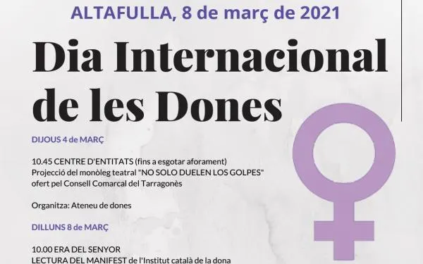 Altafulla inicia la commemoració del Dia de les Dones aquest dijous amb una proposta teatral
