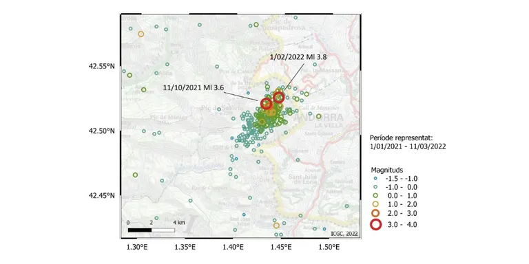 L'Alt Urgell i la Val d'Aran, les zones amb més activitat sísmica de Catalunya