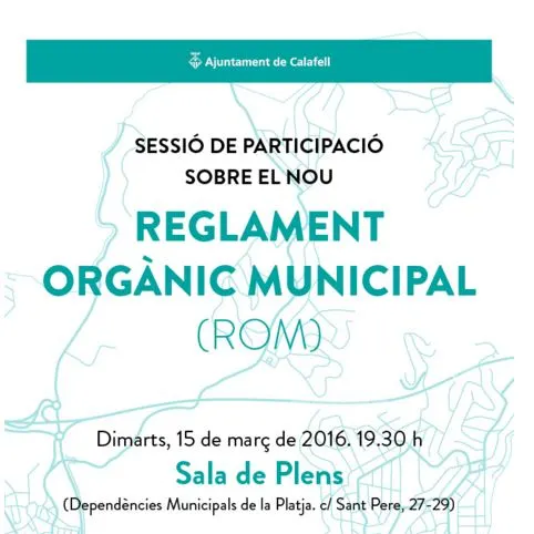 Sessió de Participació sobre el nou Reglament Orgànic Municipal