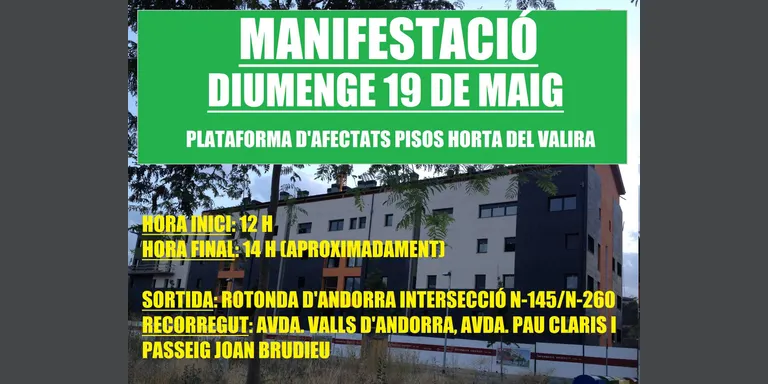 La Plataforma d'Afectats per la Hipoteca dóna suport a les queixes dels adjudicataris d'un dels blocs de l'Horta del Valira
