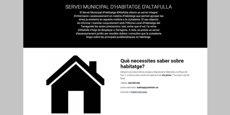 L’Oficina d’Habitatge d’Altafulla activa l’atenció i l’assessorament per als ajuts al lloguer jove