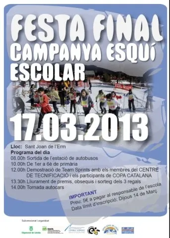 Fi de festa de la campanya d'esquí escolar a Sant Joan de l'Erm