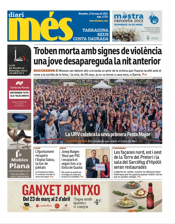 Consulta les portades dels diaris d'aquest 24 de març