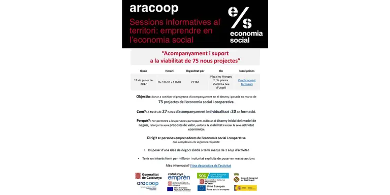 Sessió informativa al CETAP sobre projectes d’economia social