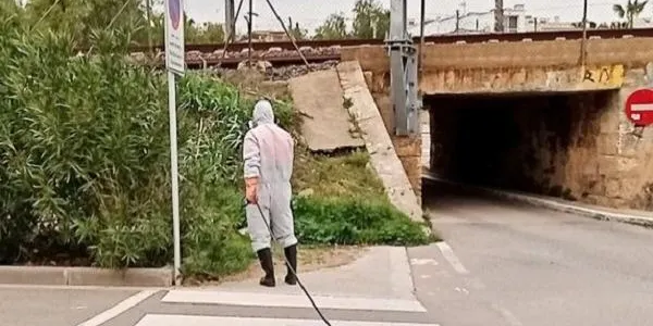 Es comencen a fumigar algunes zones d'Altafulla per evitar el creixement de males herbes