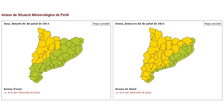 Activada la prealerta del Pla Inuncat per tempestes al Pirineu i Prepirineu