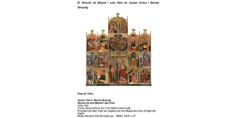El MNAC presenta el retaule gòtic de Sant Miquel i Sant Pere