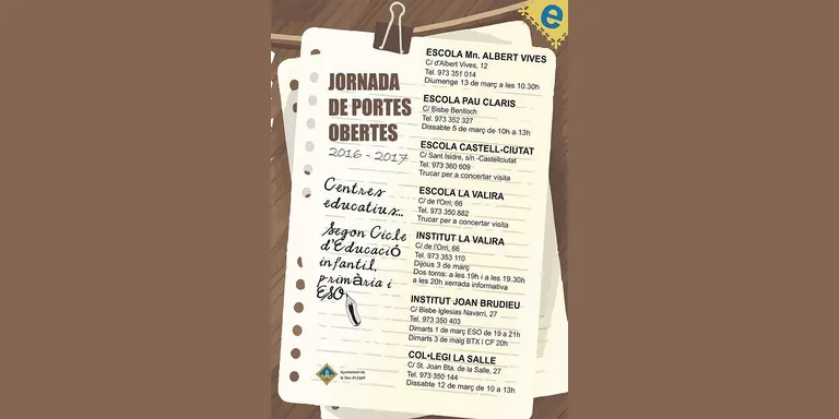 A punt les jornades de portes obertes dels centres educatius de la Seu