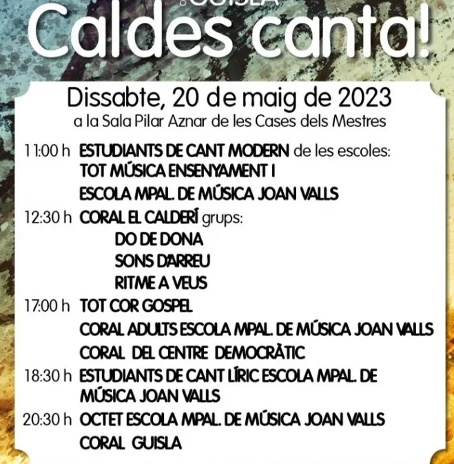 Tots els grups vocals de Caldes s’aplegaran en la celebració del 40è aniversari de la Coral Guisla