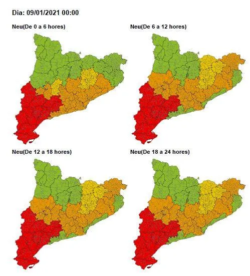El Camp de Tarragona espera nevades a cotes més baixes a partir de dissabte
