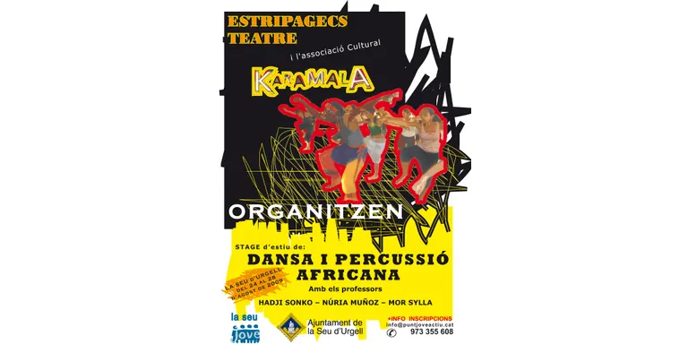 Estripagecs Teatre i l'Associació 'Karamala' organitzen una estada de percussió i dansa africana