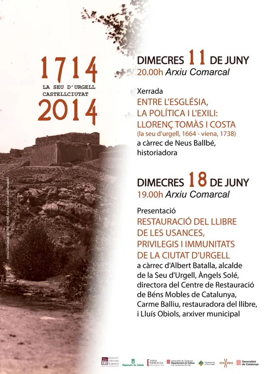 Presentació de la restauració del Llibre de les Usances, Privilegis i Immunitats de la Ciutat d'Urgell