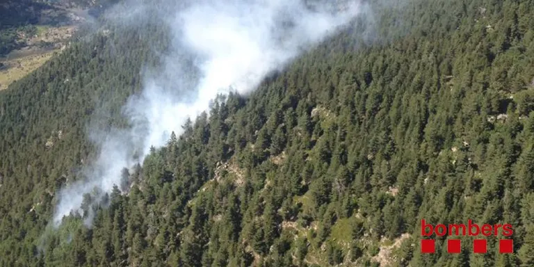 Un incendi crema mitja hectàrea al municipi de Lles de Cerdanya