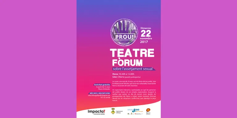 Teatre fòrum a Oliana amb l’obra 'Prou!', que aborda el tema de l’assetjament sexual